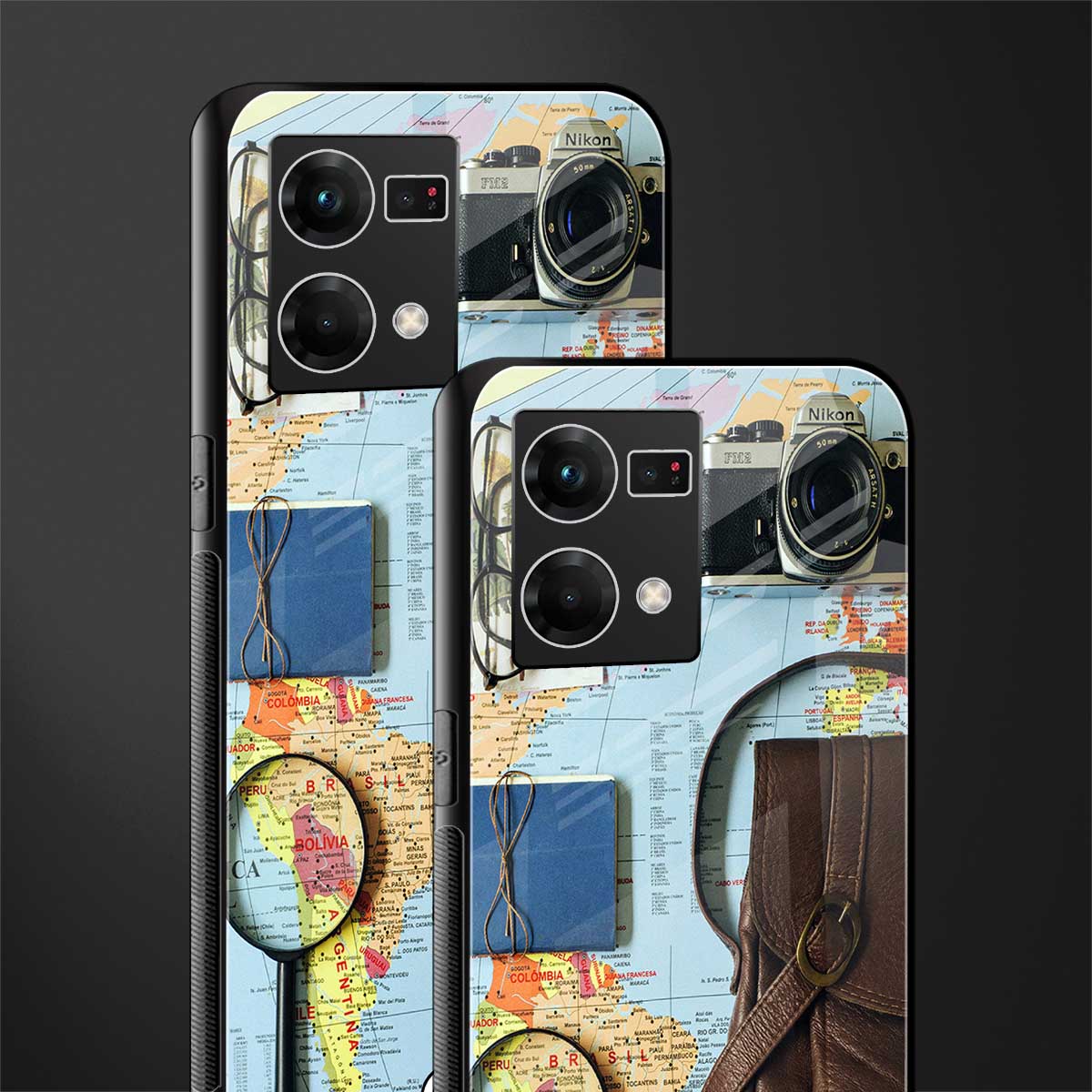 wanderlust back phone cover | glass case for oppo f21 pro 4g