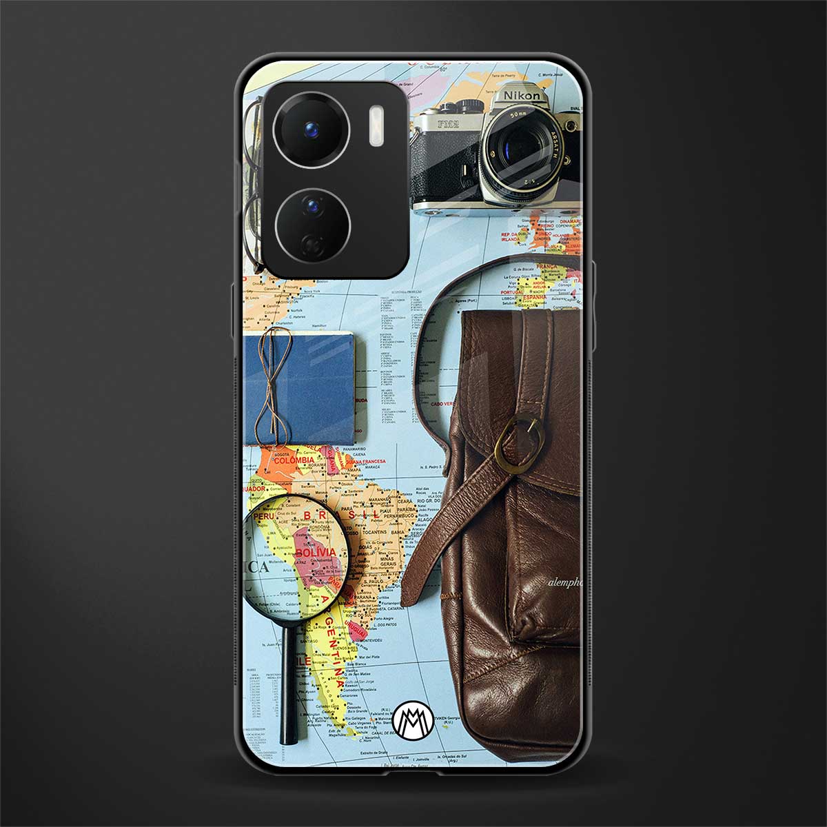 wanderlust back phone cover | glass case for vivo y16