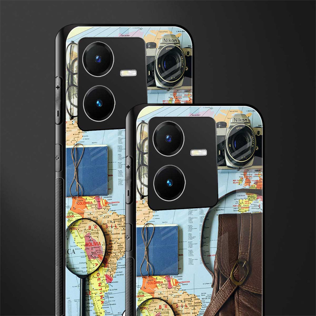 wanderlust back phone cover | glass case for vivo y22