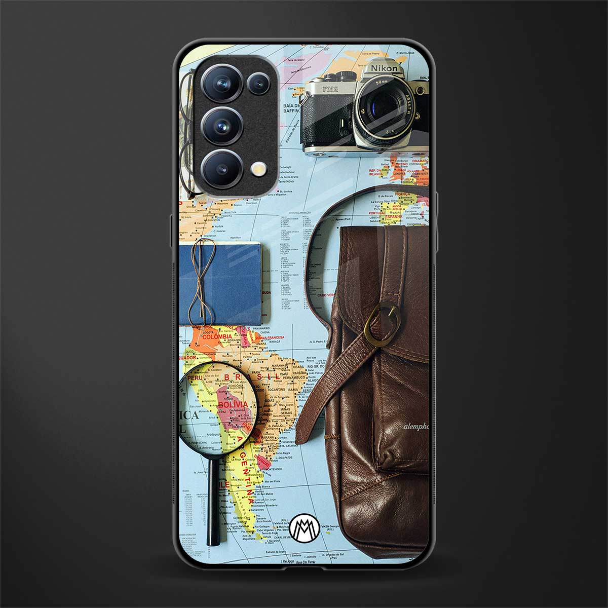 wanderlust back phone cover | glass case for oppo reno 5