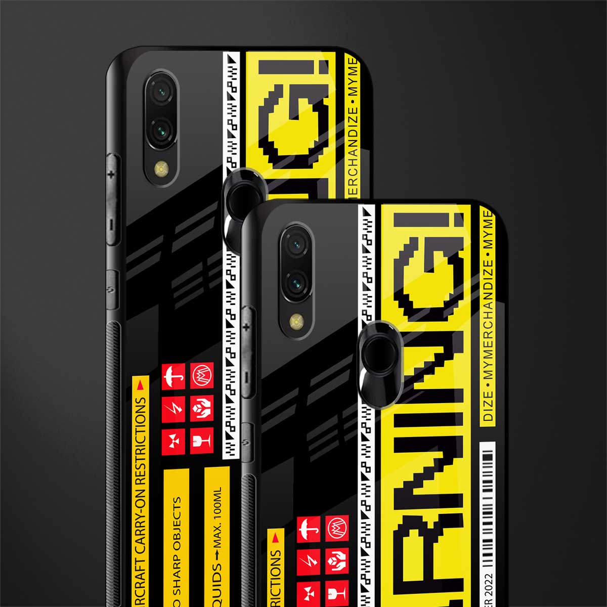 warning glass case for redmi note 7 pro image-2