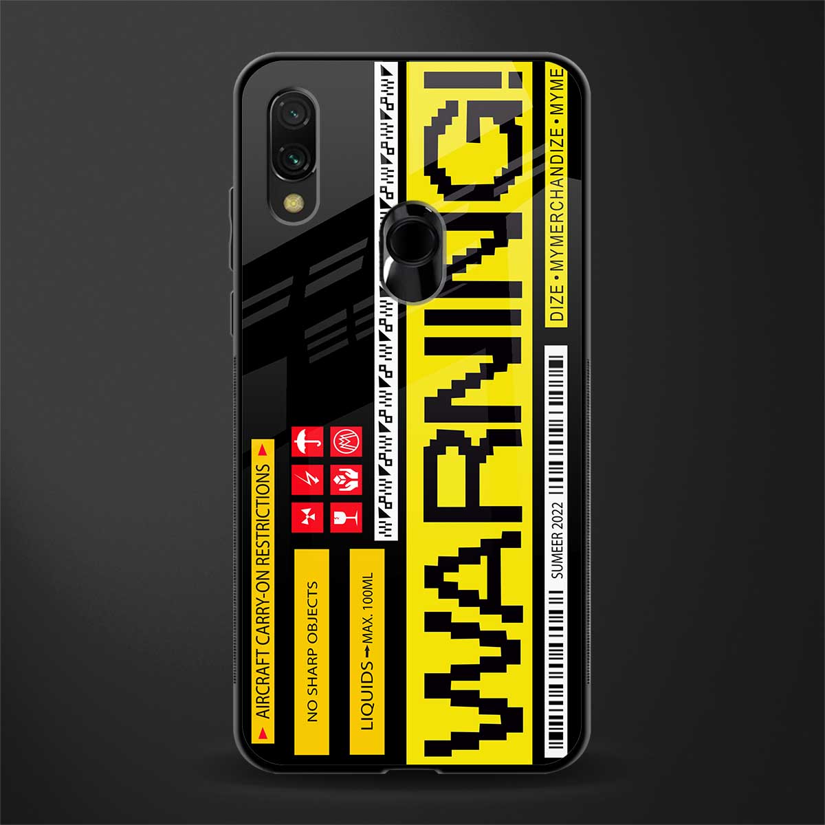 warning glass case for redmi note 7 image