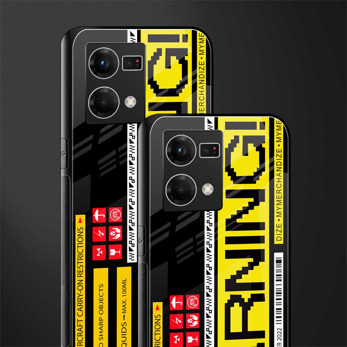 warning back phone cover | glass case for oppo f21 pro 4g