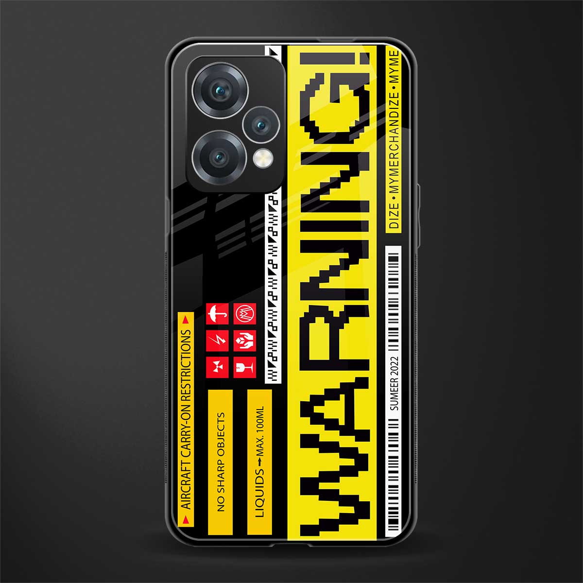 warning back phone cover | glass case for oneplus nord ce 2 lite 5g