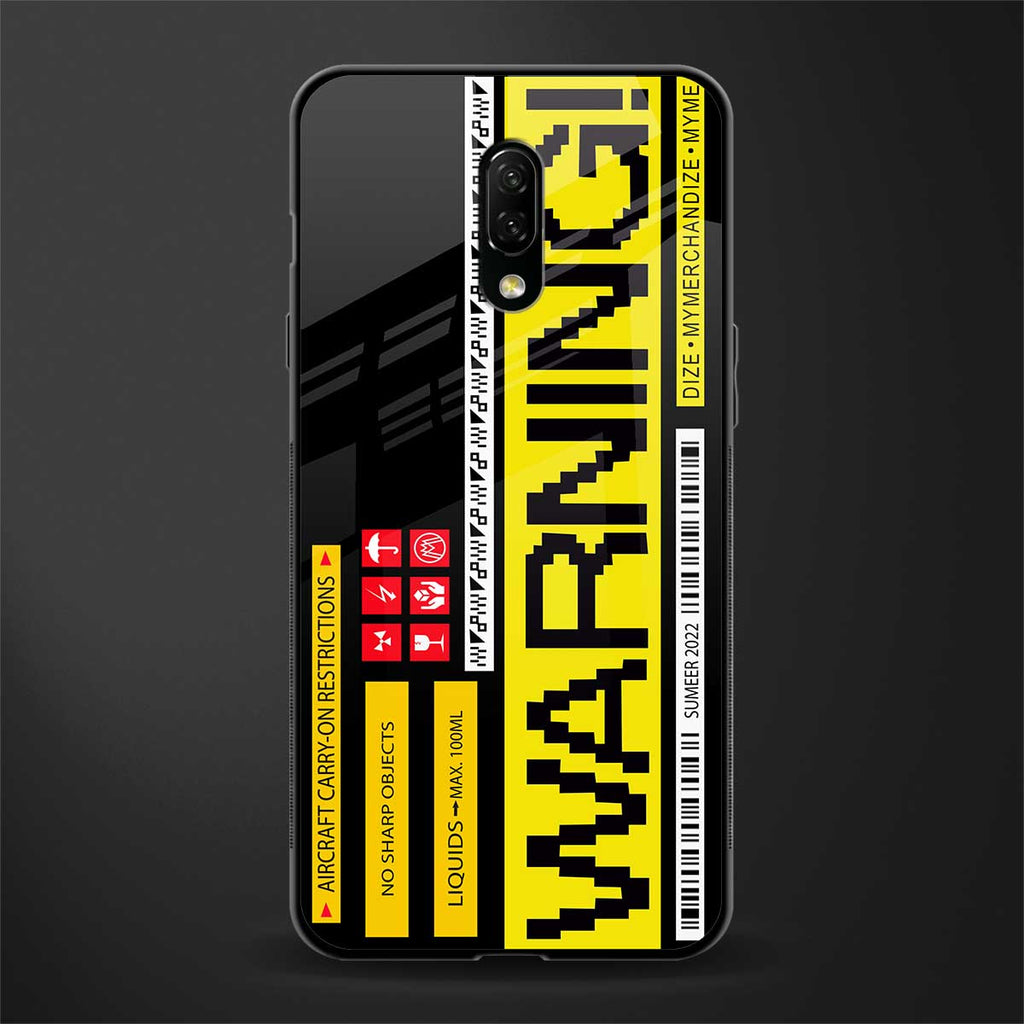 warning glass case for oneplus 7 image