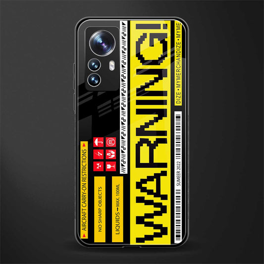 warning back phone cover | glass case for xiaomi 12 pro