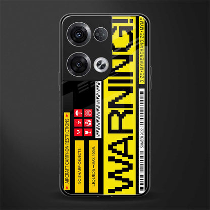 warning back phone cover | glass case for oppo reno 8