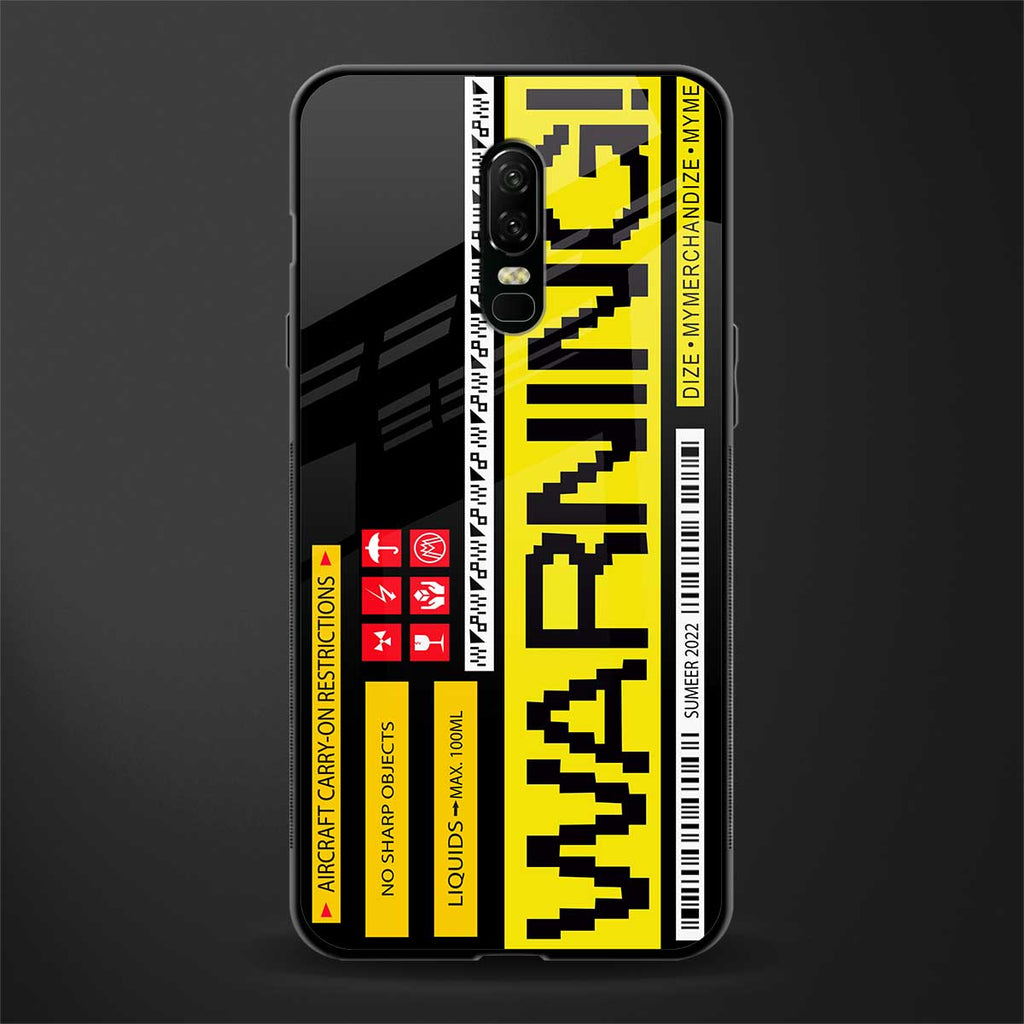 warning glass case for oneplus 6 image