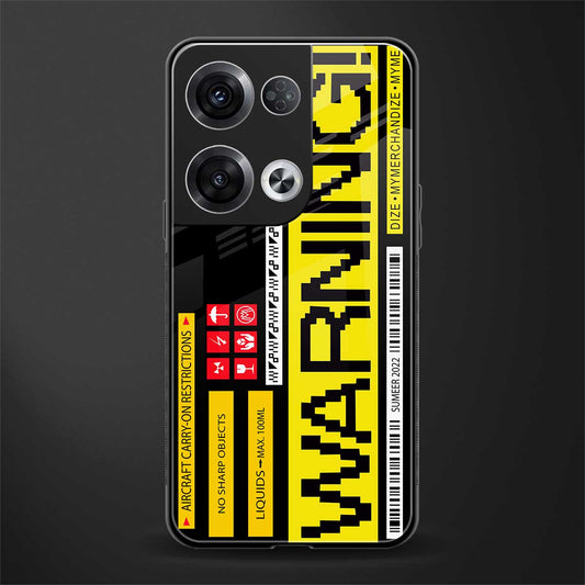 warning back phone cover | glass case for oppo reno 8 pro