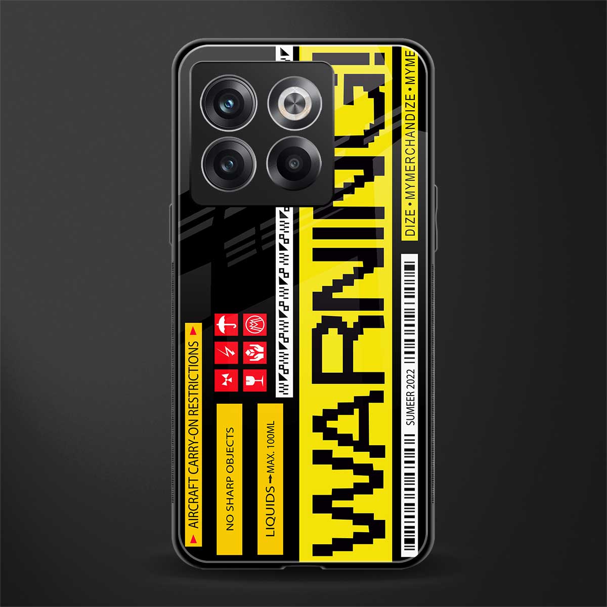 warning back phone cover | glass case for oneplus 10t