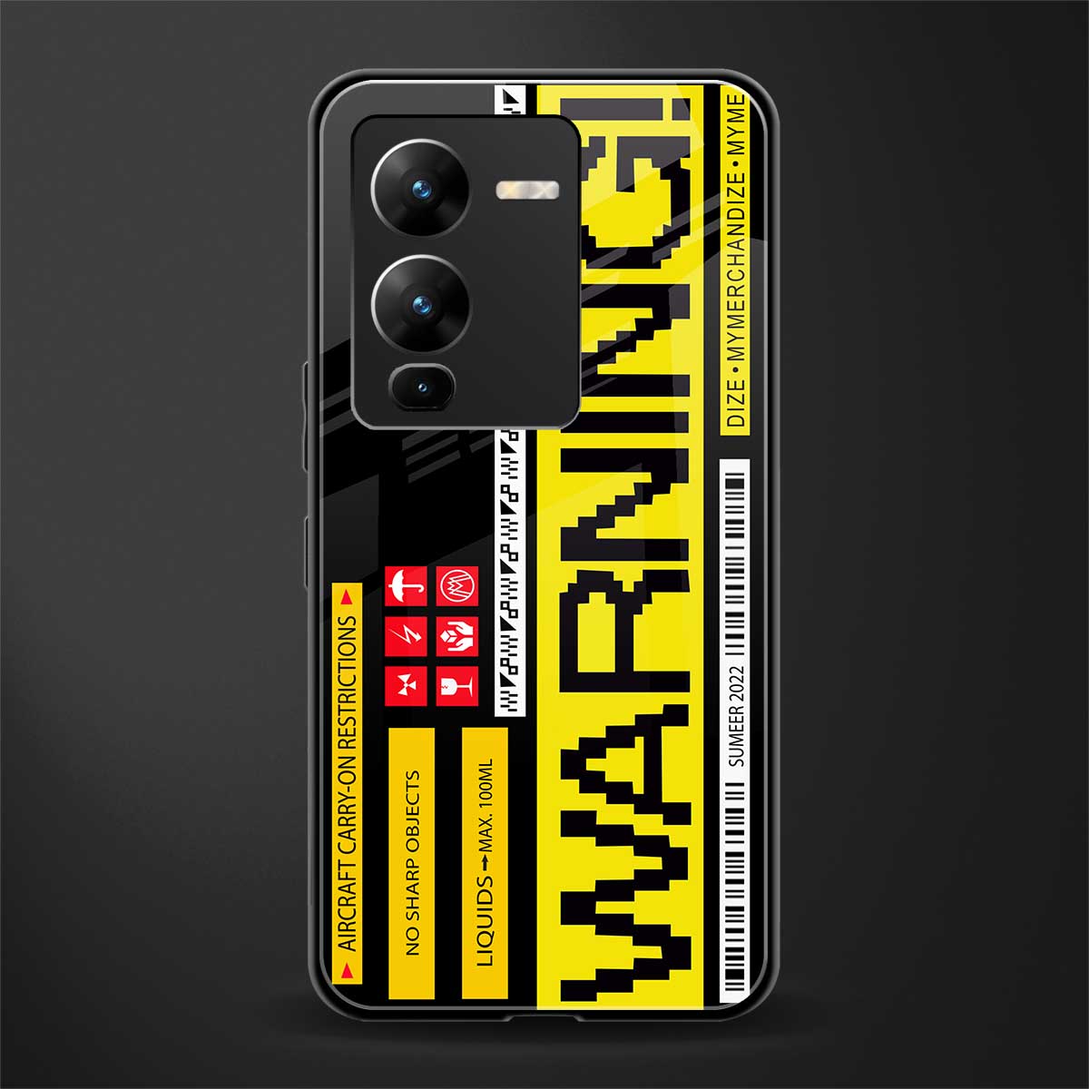 warning back phone cover | glass case for vivo v25 pro 5g