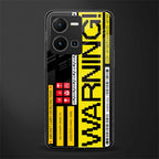 warning back phone cover | glass case for vivo y35 4g
