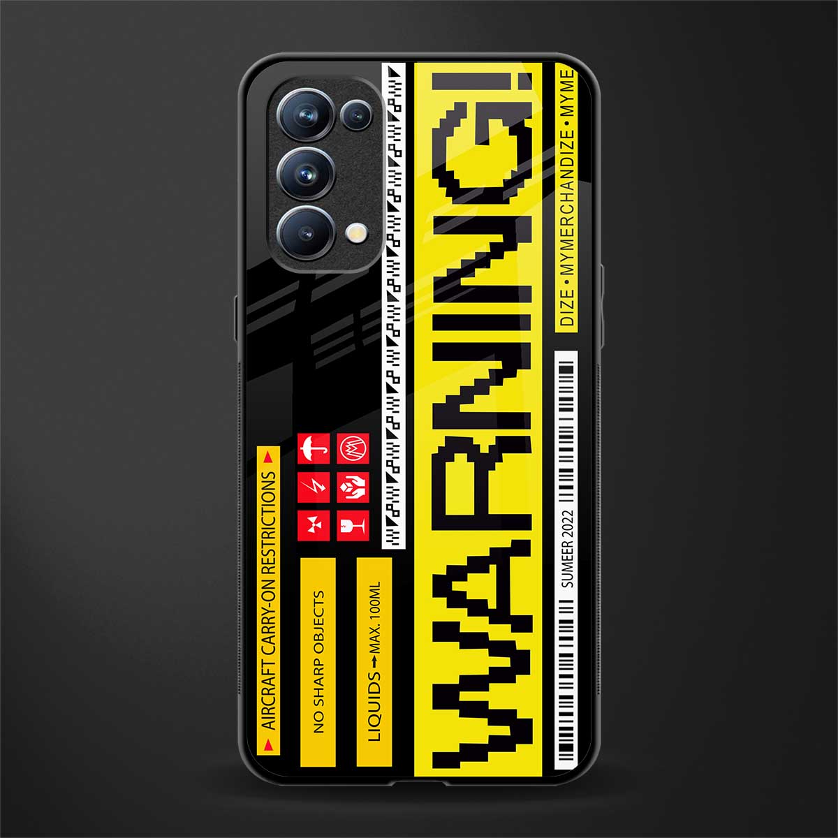 warning back phone cover | glass case for oppo reno 5