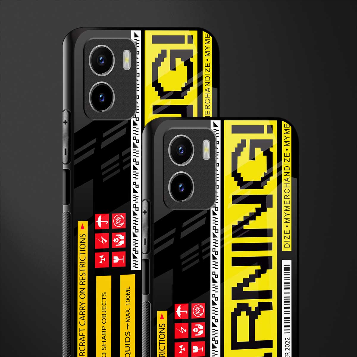 warning back phone cover | glass case for vivo y72