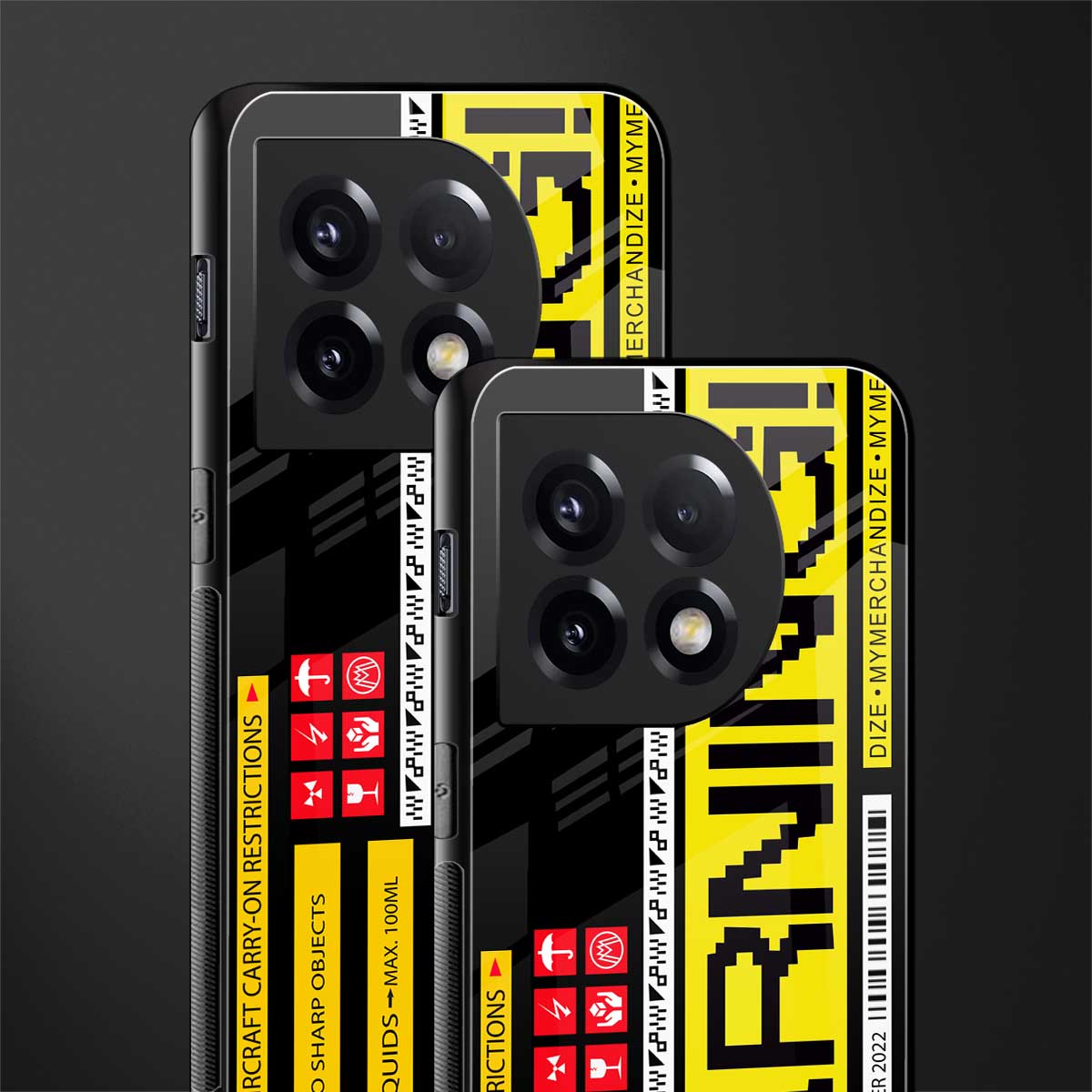 warning back phone cover | glass case for oneplus 11
