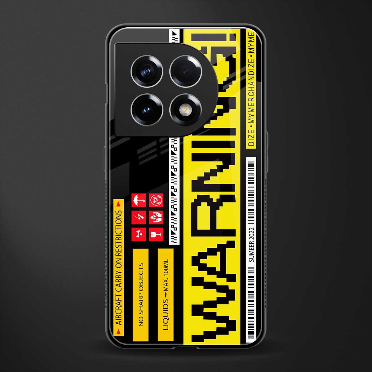 warning back phone cover | glass case for oneplus 11