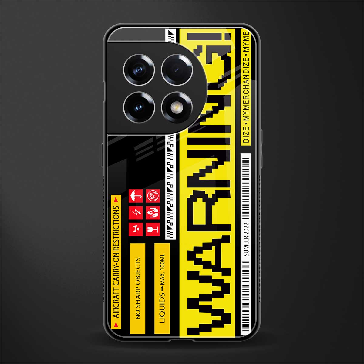 warning back phone cover | glass case for oneplus 11r