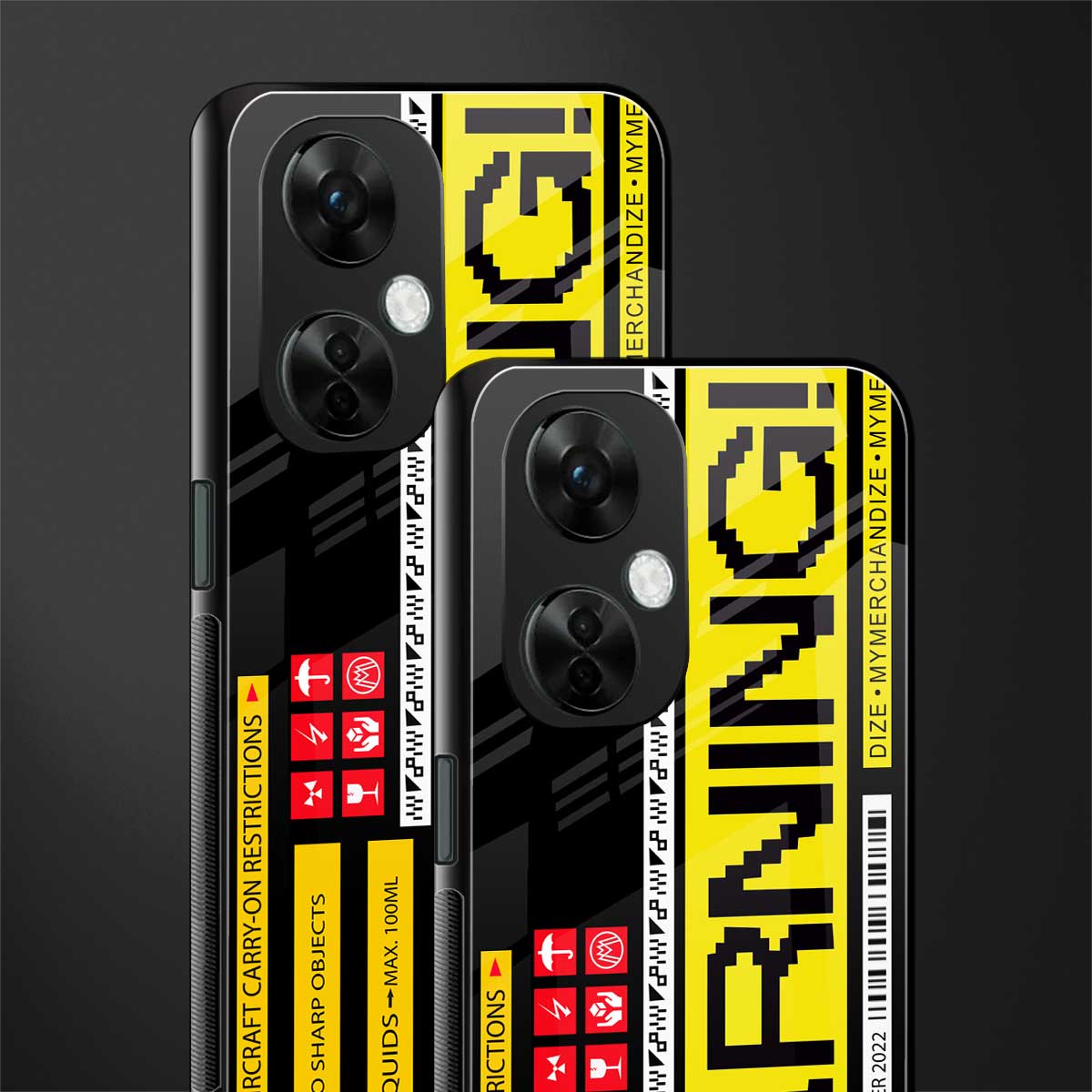 warning back phone cover | glass case for oneplus nord ce 3 lite