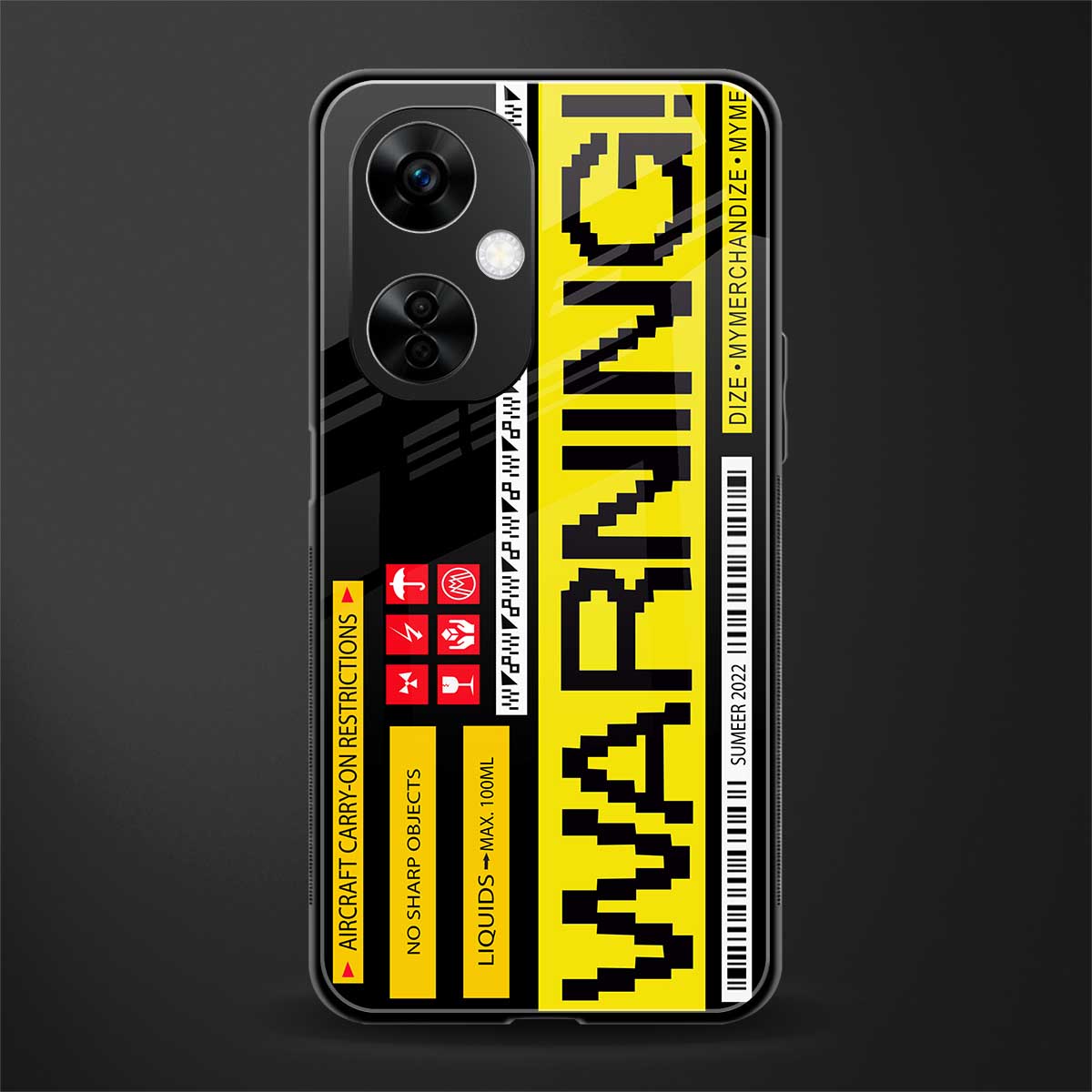 warning back phone cover | glass case for oneplus nord ce 3 lite