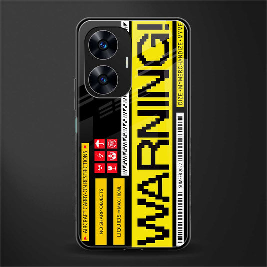 warning back phone cover | glass case for realme c55