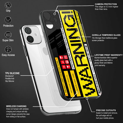 warning back phone cover | glass case for samsun galaxy a24 4g
