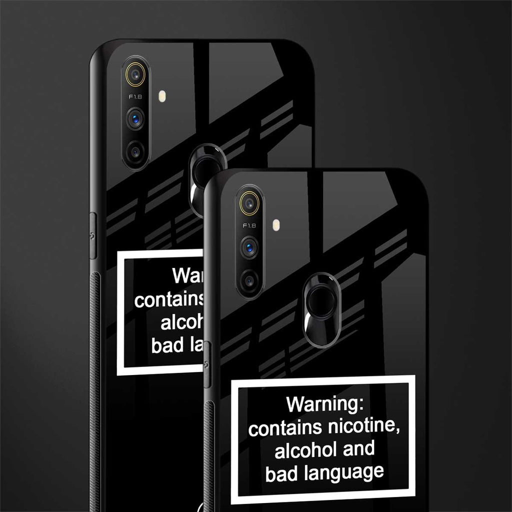 warning sign black edition glass case for realme narzo 20a image-2
