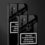 warning sign black edition glass case for realme narzo 20a image-2