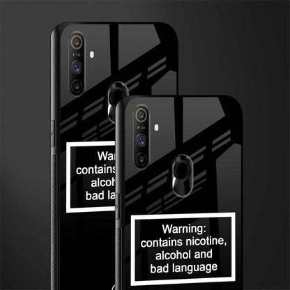 warning sign black edition glass case for realme narzo 20a image-2