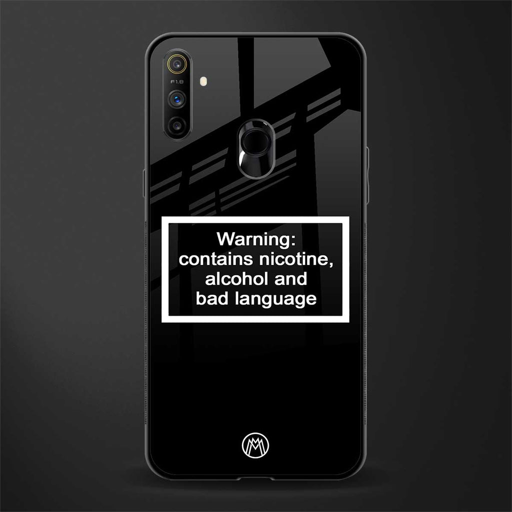 warning sign black edition glass case for realme narzo 10a image