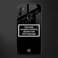 warning sign black edition glass case for realme narzo 10a image