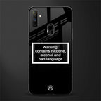 warning sign black edition glass case for realme narzo 10a image