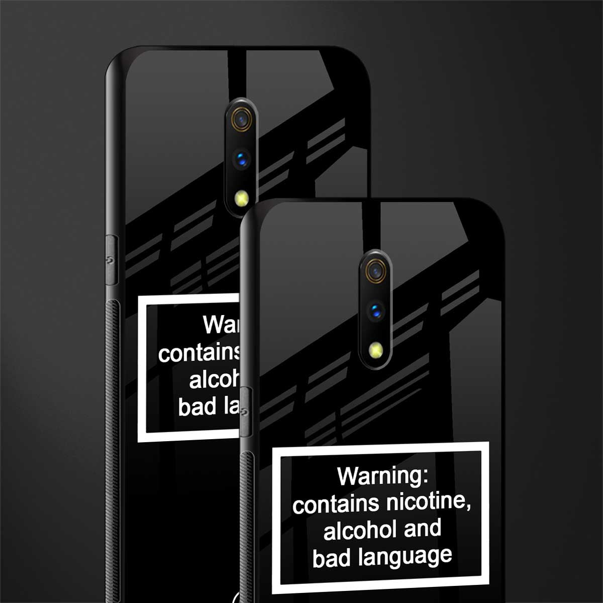 warning sign black edition glass case for oppo k3 image-2