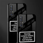 warning sign black edition glass case for oppo reno 3 pro image-2