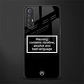 warning sign black edition glass case for oppo reno 3 pro image