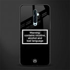 warning sign black edition glass case for oppo reno 2f image