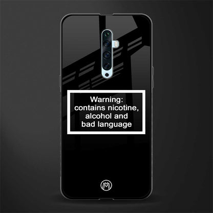 warning sign black edition glass case for oppo reno 2f image