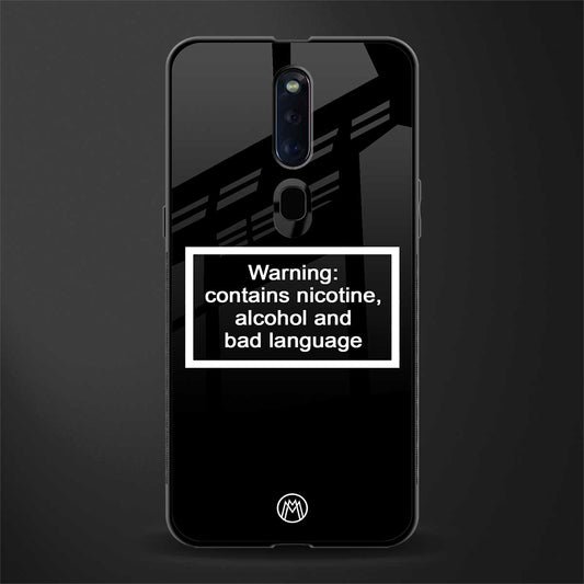warning sign black edition glass case for oppo f11 pro image