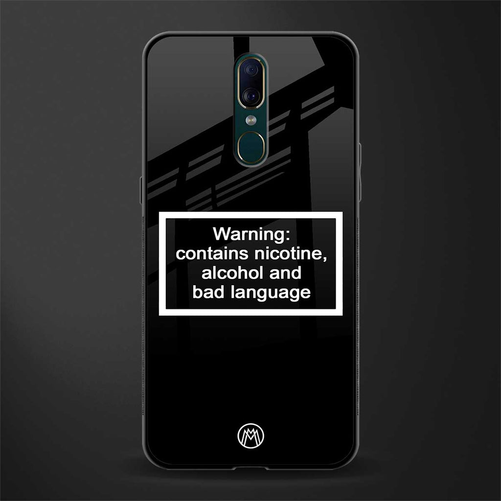 warning sign black edition glass case for oppo f11 image