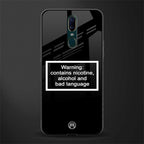 warning sign black edition glass case for oppo f11 image