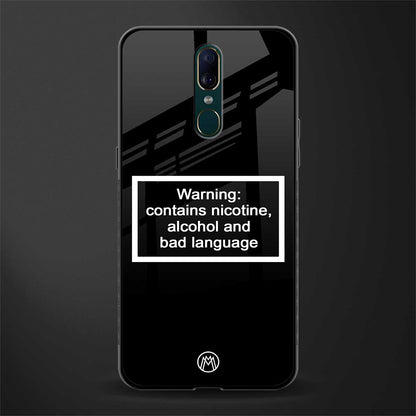 warning sign black edition glass case for oppo f11 image