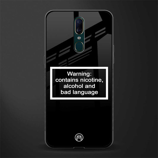 warning sign black edition glass case for oppo f11 image