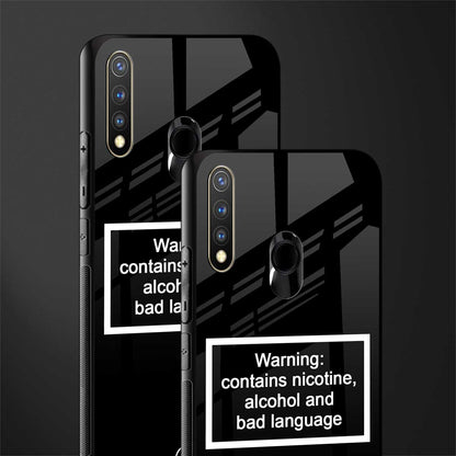 warning sign black edition glass case for vivo u20 image-2