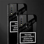 warning sign black edition glass case for vivo y19 image-2