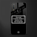 warning sign black edition glass case for vivo u20 image