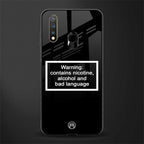 warning sign black edition glass case for vivo u20 image