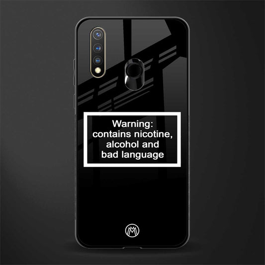 warning sign black edition glass case for vivo u20 image