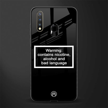 warning sign black edition glass case for vivo y19 image