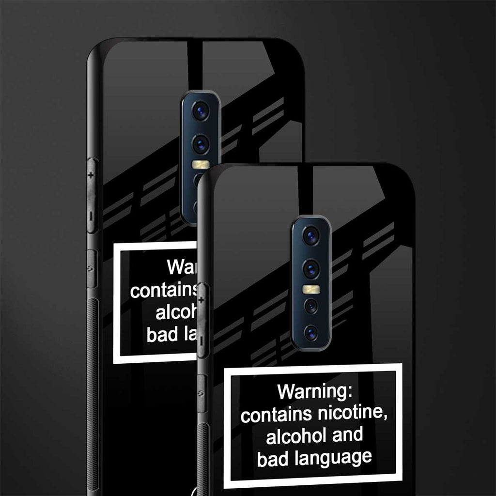 warning sign black edition glass case for vivo v17 pro image-2