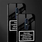 warning sign black edition glass case for vivo v17 pro image-2