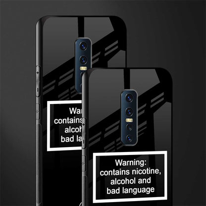 warning sign black edition glass case for vivo v17 pro image-2